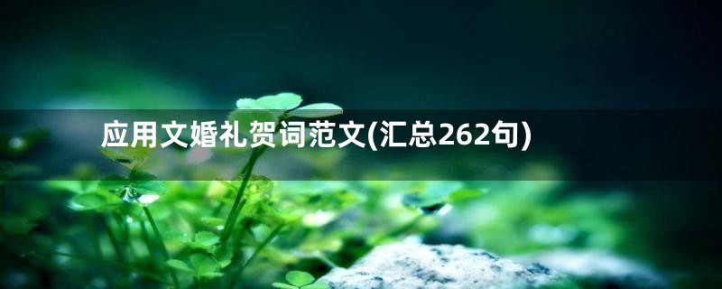 应用文婚礼贺词范文(汇总262句)