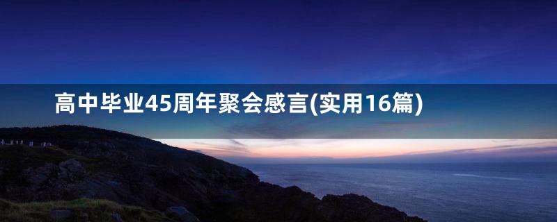 高中毕业45周年聚会感言(实用16篇)