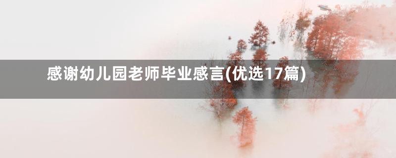 感谢幼儿园老师毕业感言(优选17篇)