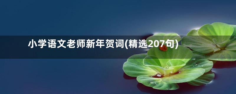 小学语文老师新年贺词(精选207句)