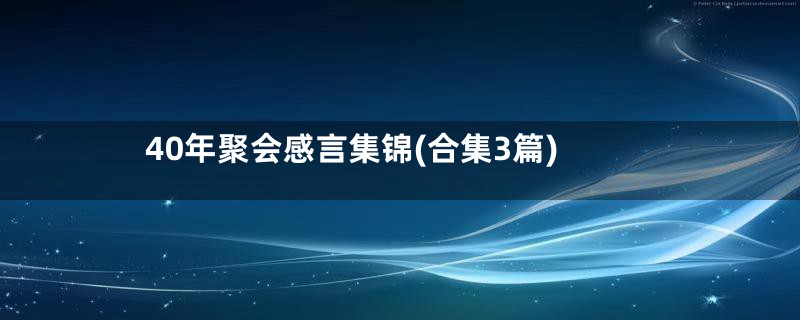 40年聚会感言集锦(合集3篇)