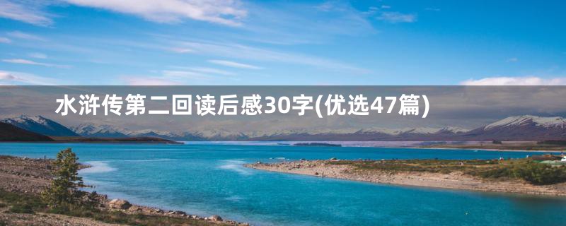 水浒传第二回读后感30字(优选47篇)