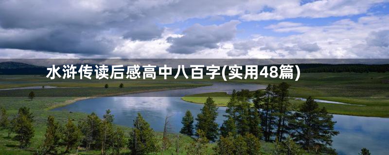 水浒传读后感高中八百字(实用48篇)