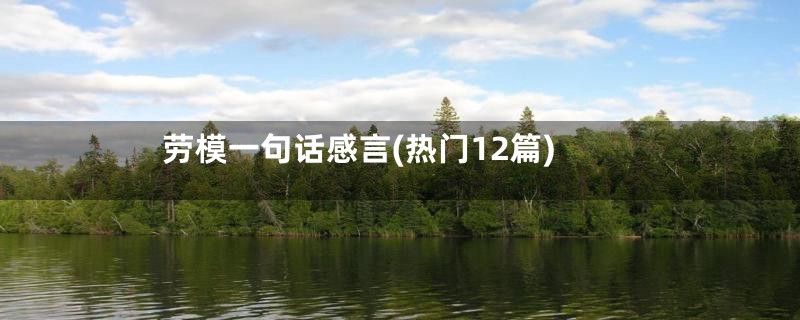 劳模一句话感言(热门12篇)