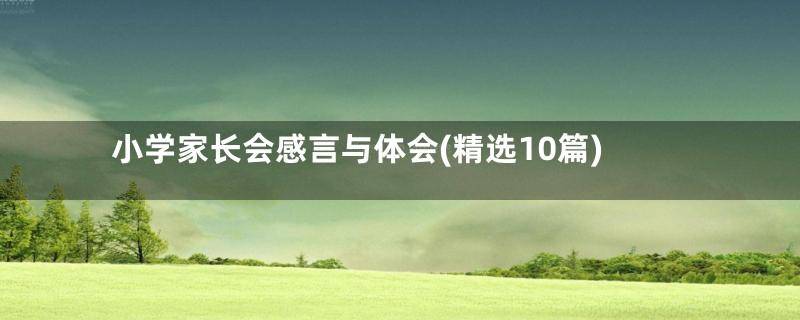 小学家长会感言与体会(精选10篇)