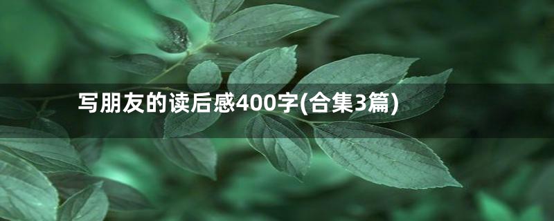 写朋友的读后感400字(合集3篇)