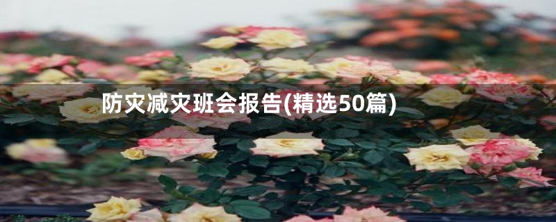 防灾减灾班会报告(精选50篇)