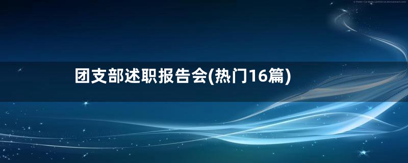 团支部述职报告会(热门16篇)