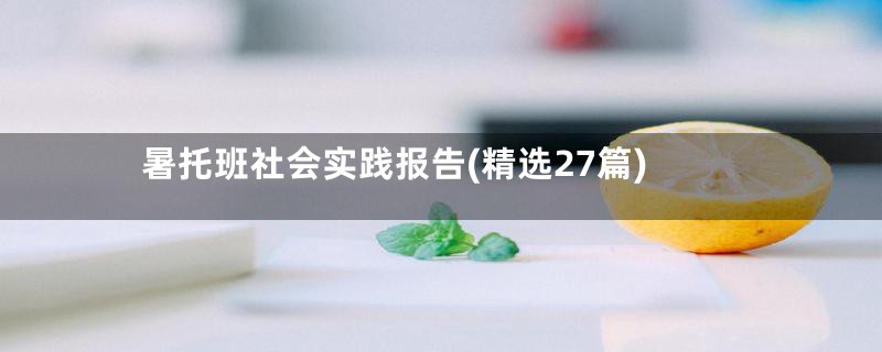 暑托班社会实践报告(精选27篇)