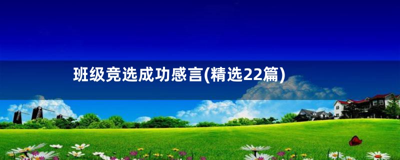 班级竞选成功感言(精选22篇)