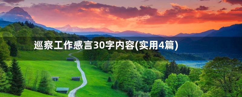 巡察工作感言30字内容(实用4篇)