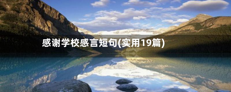 感谢学校感言短句(实用19篇)