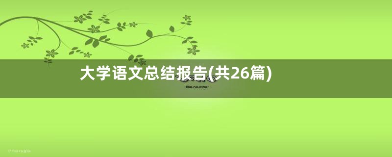 大学语文总结报告(共26篇)