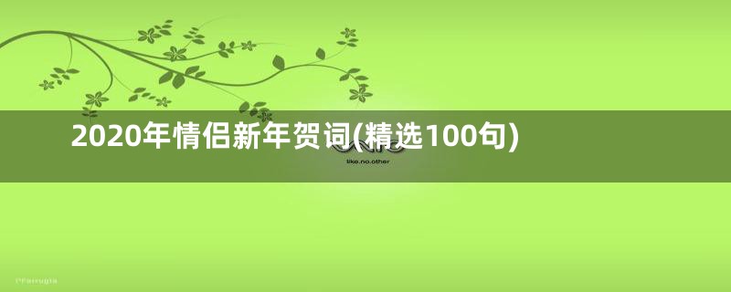 2020年情侣新年贺词(精选100句)