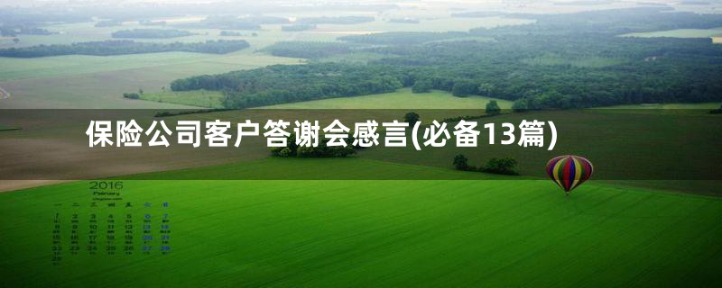 保险公司客户答谢会感言(必备13篇)