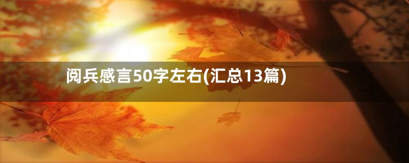 阅兵感言50字左右(汇总13篇)