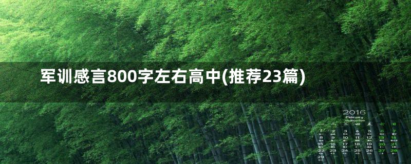 军训感言800字左右高中(推荐23篇)