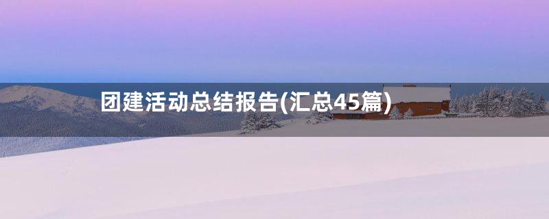 团建活动总结报告(汇总45篇)