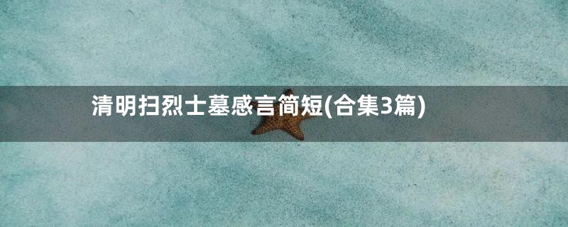 清明扫烈士墓感言简短(合集3篇)