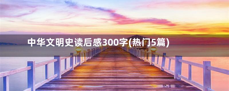 中华文明史读后感300字(热门5篇)