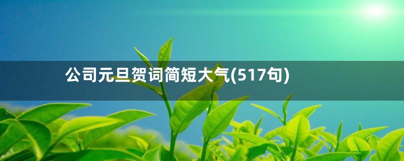 公司元旦贺词简短大气(517句)