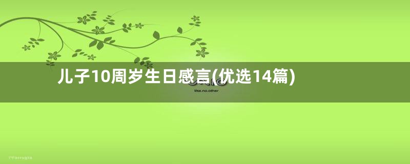 儿子10周岁生日感言(优选14篇)