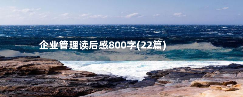 企业管理读后感800字(22篇)