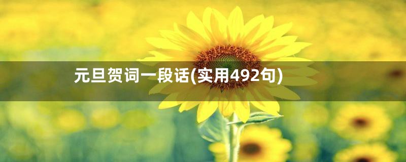 元旦贺词一段话(实用492句)