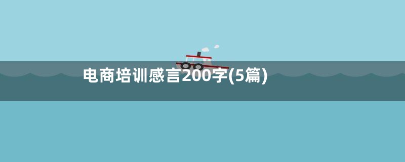 电商培训感言200字(5篇)