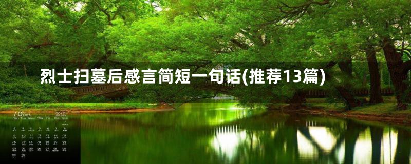 烈士扫墓后感言简短一句话(推荐13篇)