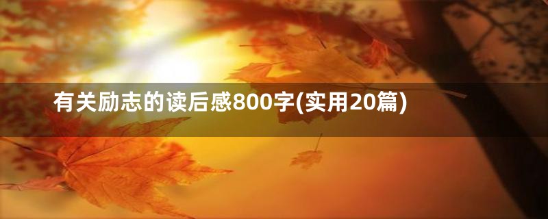 有关励志的读后感800字(实用20篇)