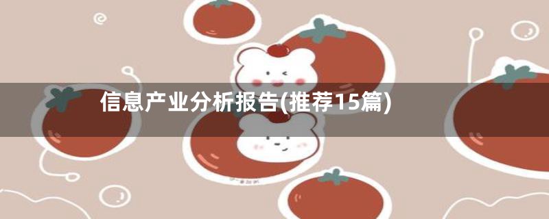 信息产业分析报告(推荐15篇)