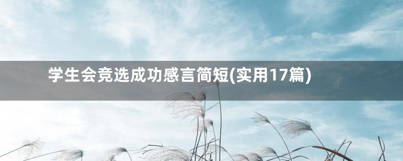 学生会竞选成功感言简短(实用17篇)