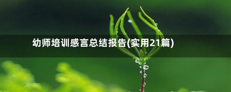 幼师培训感言总结报告(实用21篇)