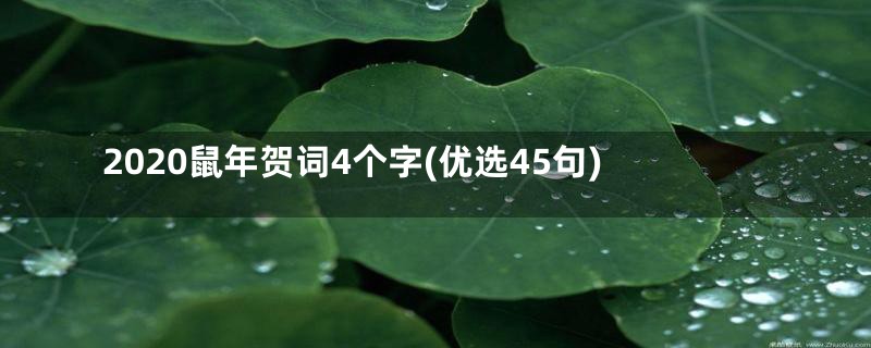 2020鼠年贺词4个字(优选45句)