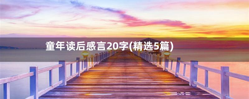 童年读后感言20字(精选5篇)