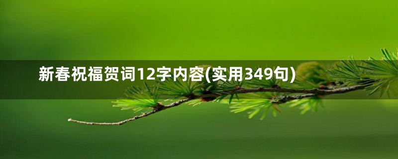 新春祝福贺词12字内容(实用349句)