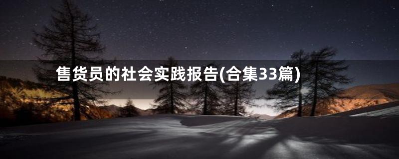 售货员的社会实践报告(合集33篇)