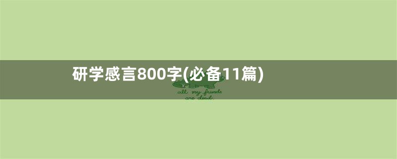 研学感言800字(必备11篇)