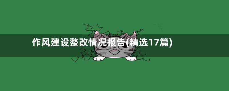 作风建设整改情况报告(精选17篇)