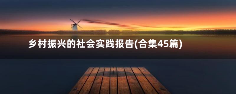 乡村振兴的社会实践报告(合集45篇)