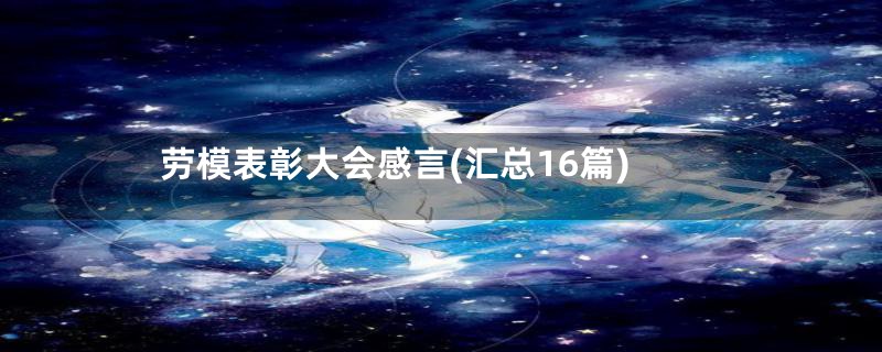 劳模表彰大会感言(汇总16篇)