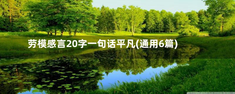 劳模感言20字一句话平凡(通用6篇)