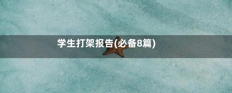 学生打架报告(必备8篇)