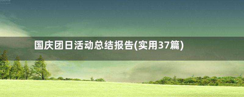 国庆团日活动总结报告(实用37篇)