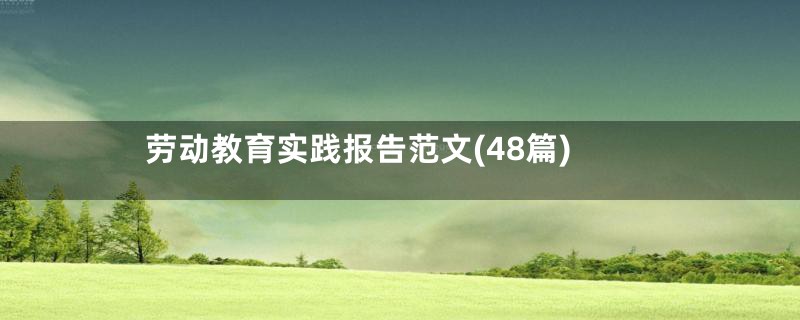 劳动教育实践报告范文(48篇)