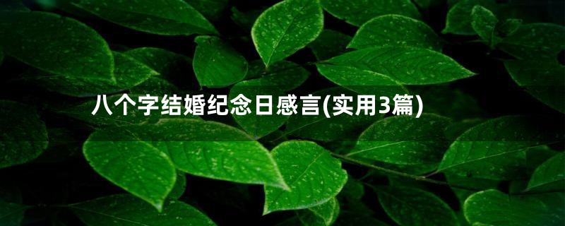 八个字结婚纪念日感言(实用3篇)