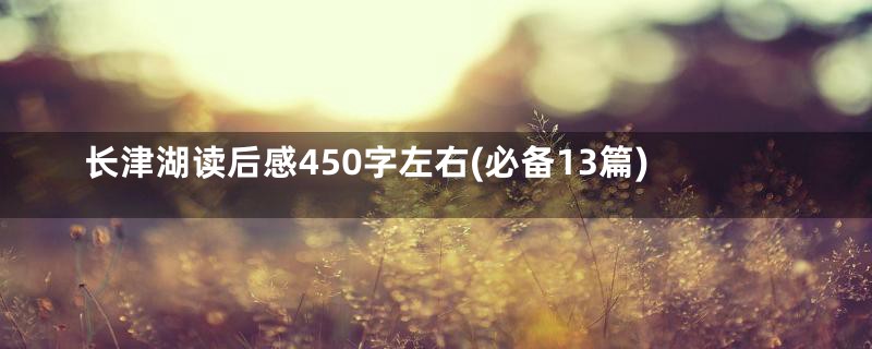 长津湖读后感450字左右(必备13篇)