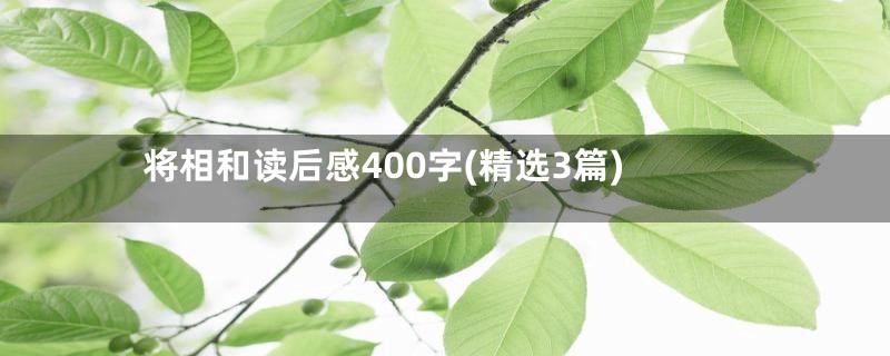 将相和读后感400字(精选3篇)