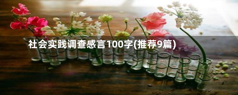 社会实践调查感言100字(推荐9篇)